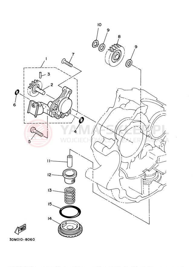 Schemat "Pompa olejowa" do Yamaha VIRAGO 250 XV250W1/XV250W1C