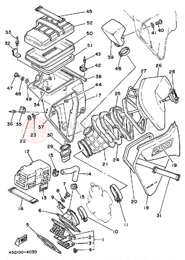 Schemat "Wtrysk paliwa" do Yamaha IT200N