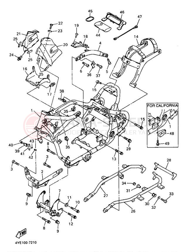 Schemat "rama" do Yamaha XVZ13LTJ/XVZ13LTJC