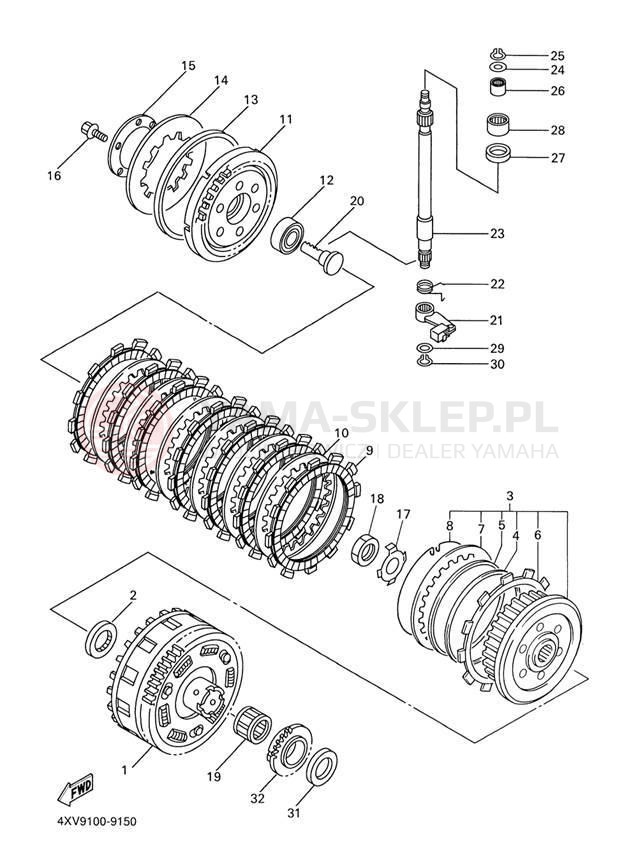 Schemat "sprzęgło" do Yamaha R1 YZFR1M/YZFR1MC