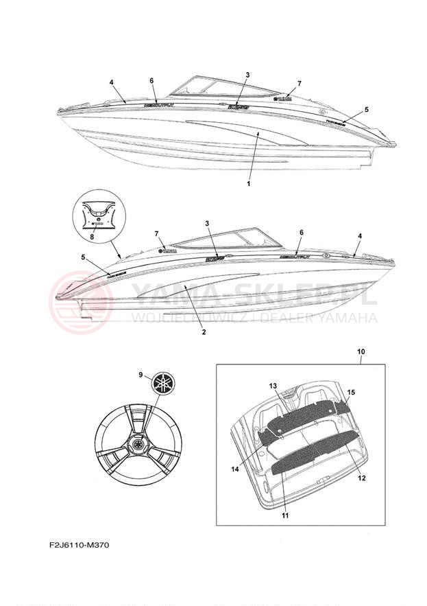 Schemat "Naklejki" do Yamaha 212SS XAT1800CLM