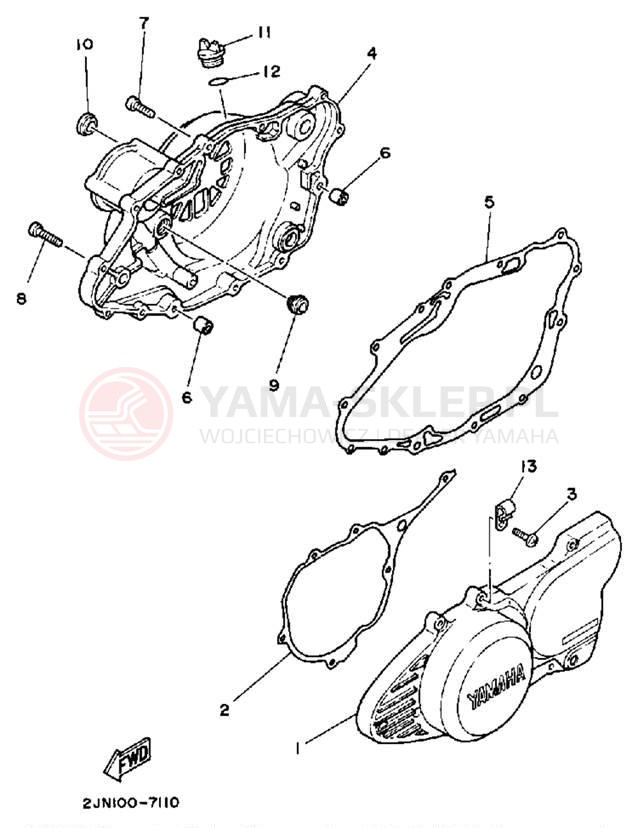 Schemat "Pokrywa silnika" do Yamaha BIG WHEEL BW350T