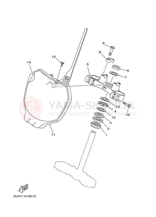 Schemat "Półki zawieszenia" do Yamaha YZ125 YZ125R