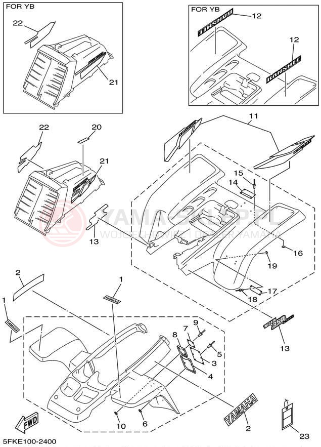 Schemat "naklejki" do Yamaha BANSHEE YFZ350P