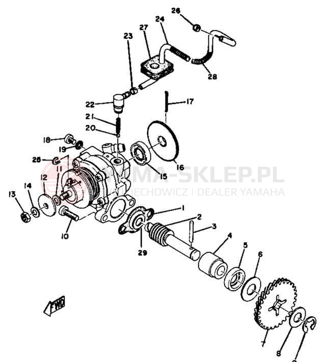 Schemat "Pompa olejowa" do Yamaha GTMX/GT1