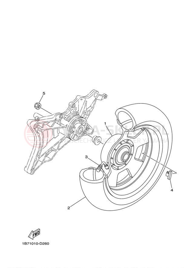 Schemat "Koło tył" do Yamaha MORPHOUS CP250W