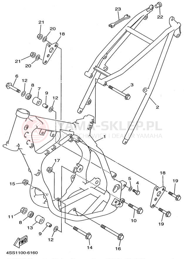 Schemat "rama" do Yamaha YZ125H1