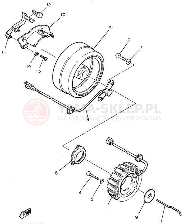 Schemat "prądnica" do Yamaha V-MAX 1200 VMX12FC/VMX12F