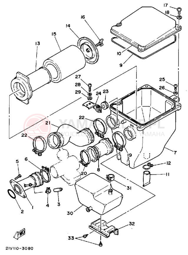 Schemat "Filtr powietrza" do Yamaha YTM200L YTM200K
