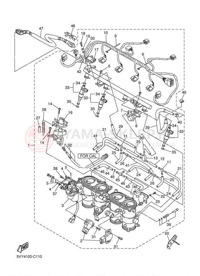 Schemat "Wtrysk paliwa" do Yamaha YZF-R1 YZFR1TC/YZFR1T