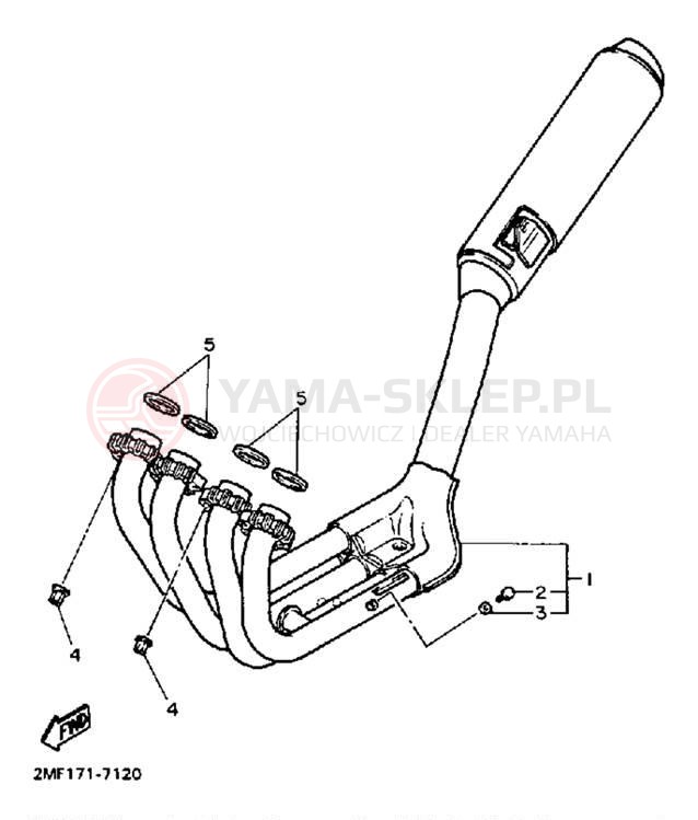 Schemat "Wydech końcowy" do Yamaha FZ700TC/FZ700T