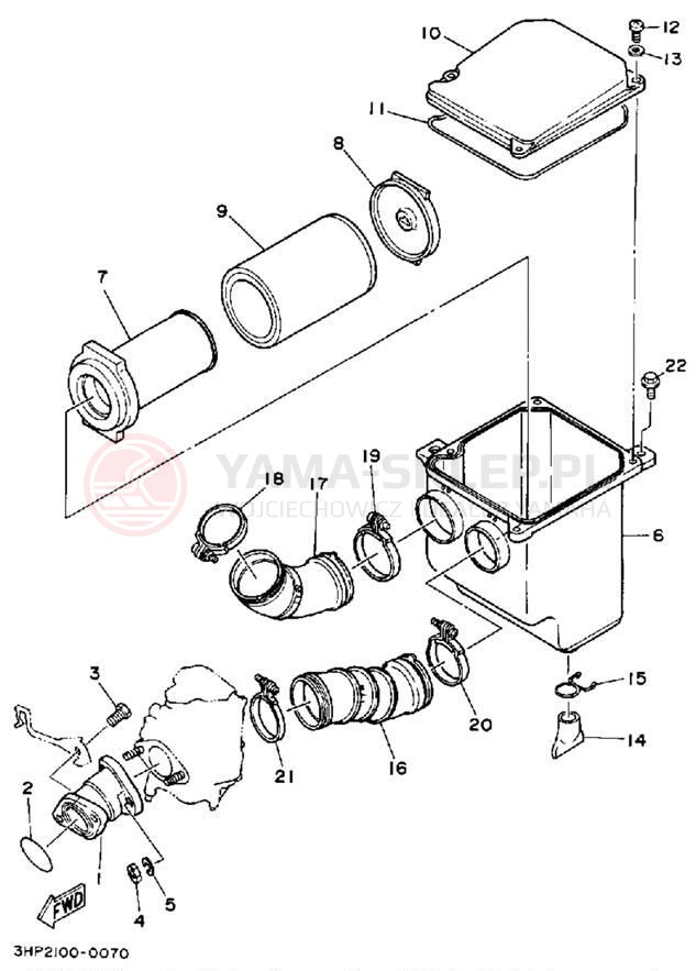 Schemat "Filtr powietrza" do Yamaha MOTO-4 YFM350ERD