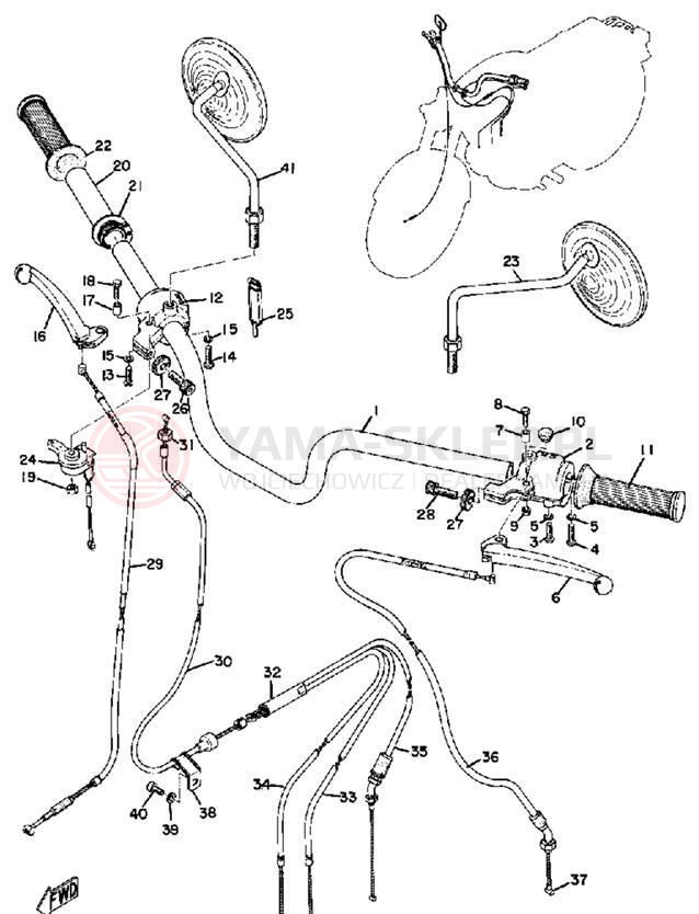 Schemat "Kierownica i osprzęt" do Yamaha HS1