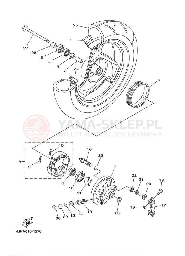 Schemat "Koło przód" do Yamaha VINO YJ50RP