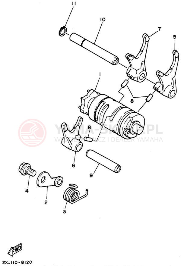 Schemat "Wodziki, automat" do Yamaha BLASTER YFS200F