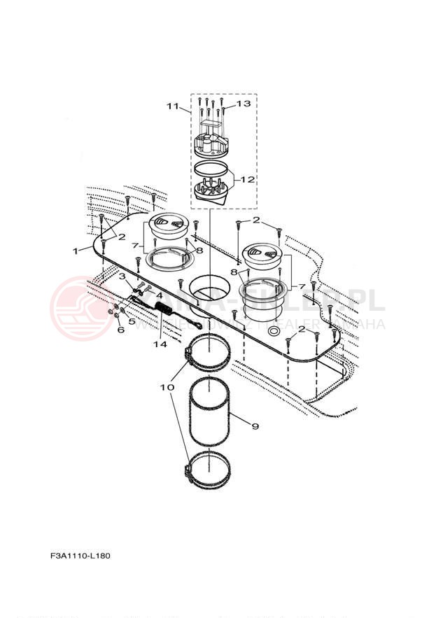 Schemat "JET UNIT" do Yamaha AR190 RX1800BL/RX1800AL