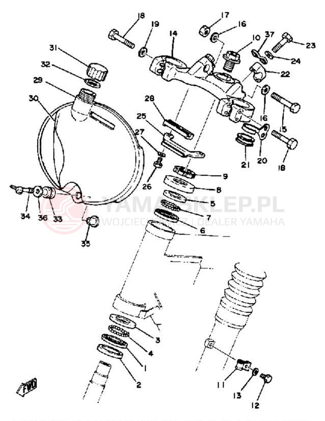 Schemat "Półki zawieszenia" do Yamaha TT250H