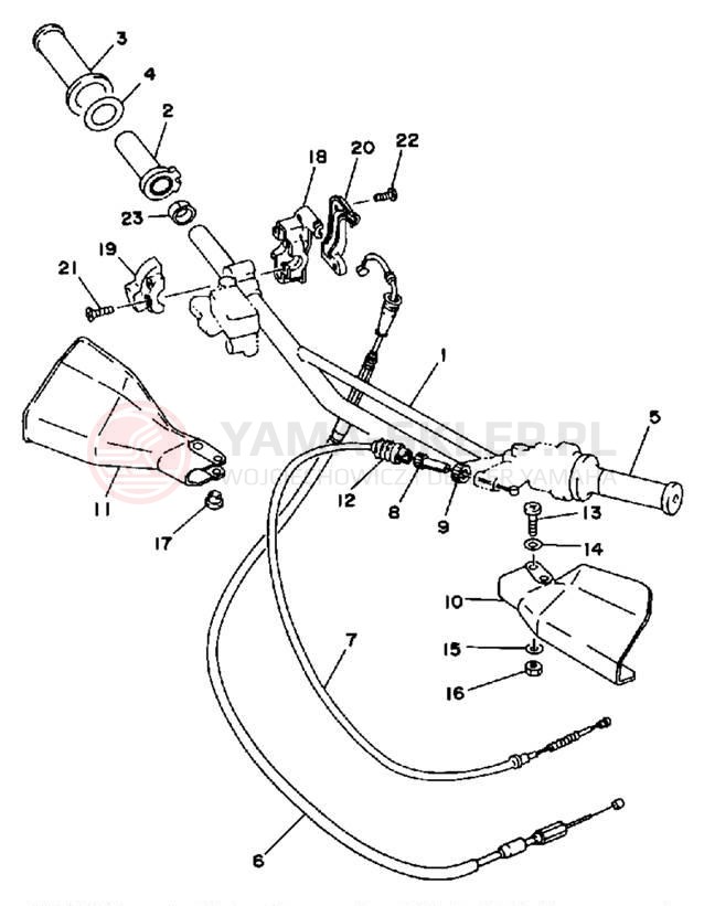 Schemat "Kierownica i osprzęt" do Yamaha WR200RD