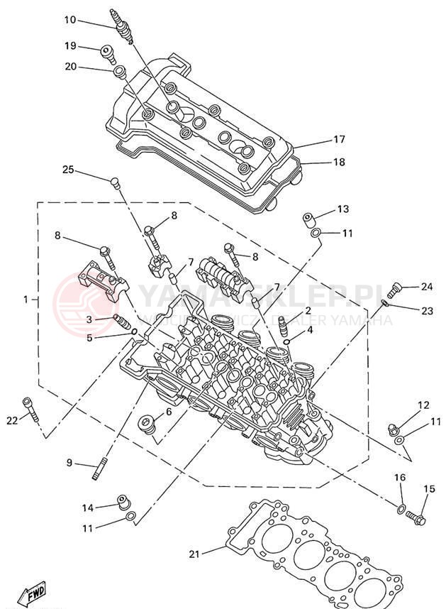 Schemat "cylinder" do Yamaha R1 YZFR1L/YZFR1LC