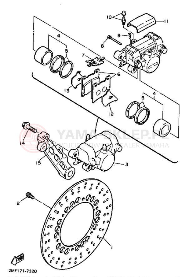 Schemat "Zacisk hamulcowy tylny" do Yamaha FZ700TC/FZ700T