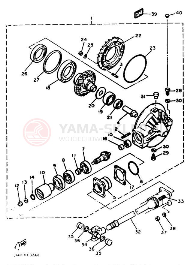 Schemat "Wał napędowy" do Yamaha XVZ12DN