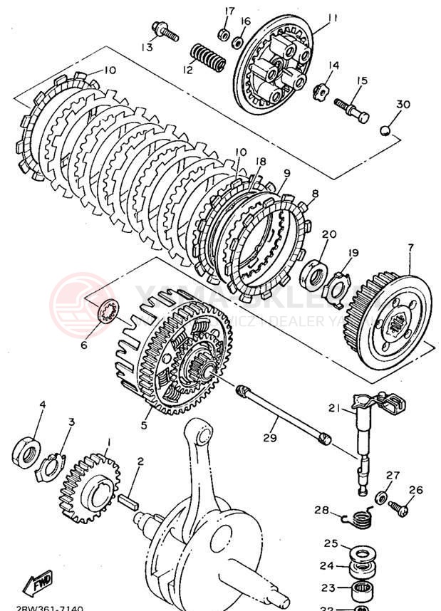 Schemat "sprzęgło" do Yamaha XT600EF/XT600EFC