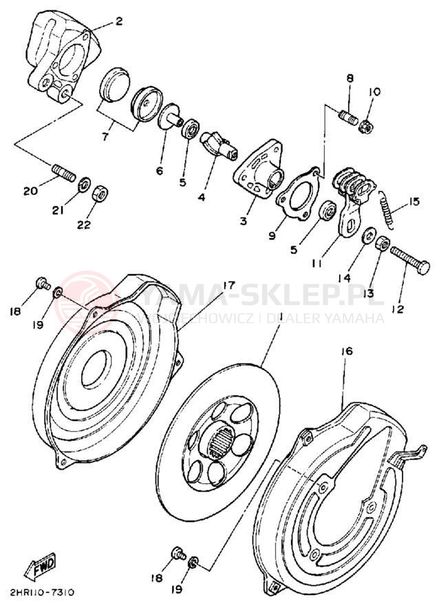 Schemat "Zacisk hamulcowy tylny" do Yamaha BIG BEAR 4WD YFM350FWT