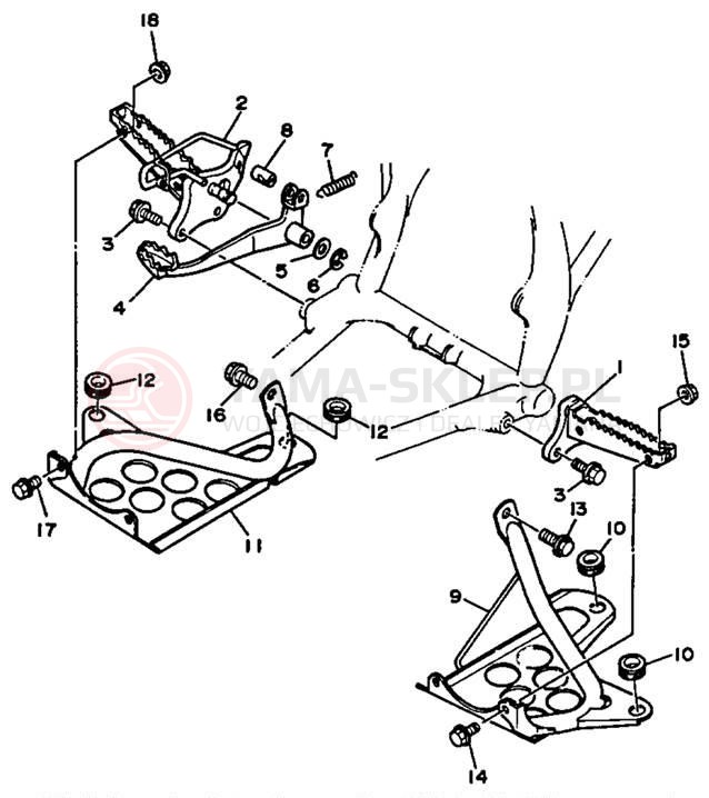 Schemat "Stopka postojowa i podnóżki" do Yamaha BLASTER YFS200B_MN