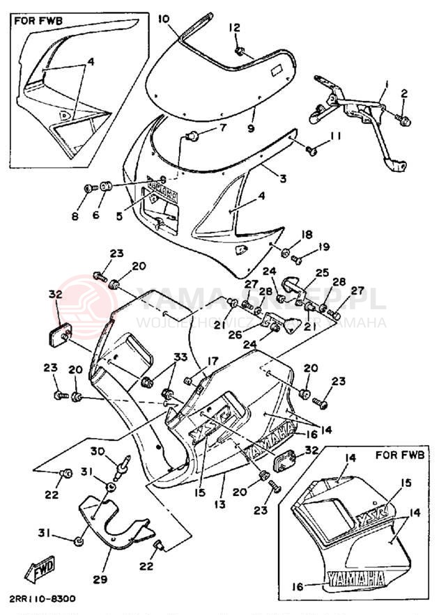 Schemat "Owiewki" do Yamaha YSR50W