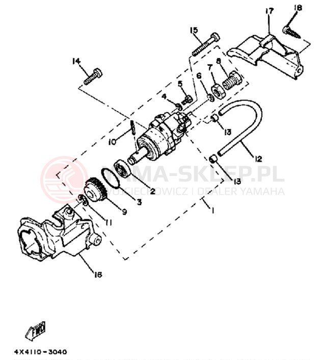 Schemat "Pompa olejowa" do Yamaha PW50H