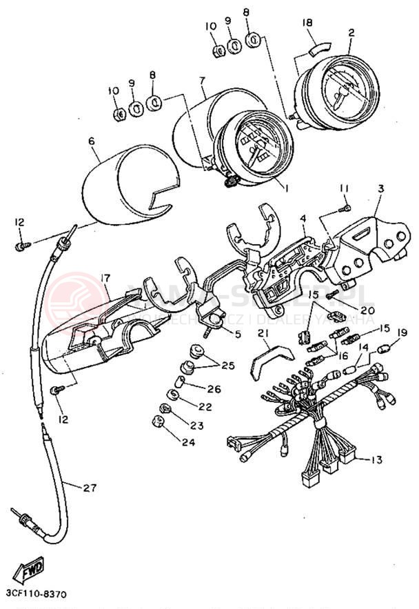 Schemat "licznik" do Yamaha VIRAGO 750 XV750GC/XV750G