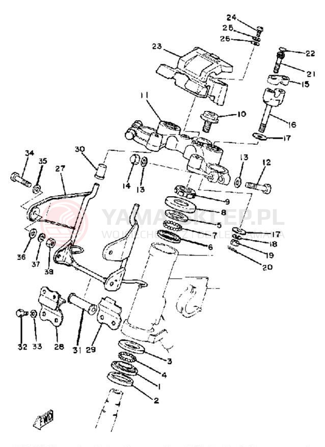 Schemat "Półki zawieszenia" do Yamaha SR250J