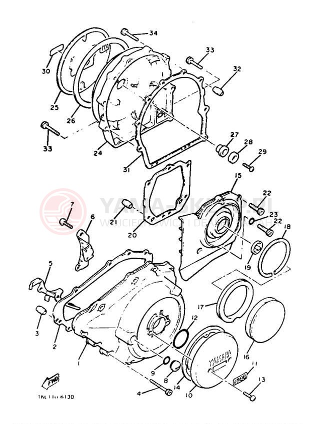 Schemat "Pokrywa silnika" do Yamaha VENTURE ROYAL XVZ13DUC/XVZ13DU