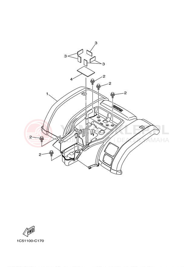 Schemat "Tylny błotnik" do Yamaha GRIZZLY 125 YFM125GW
