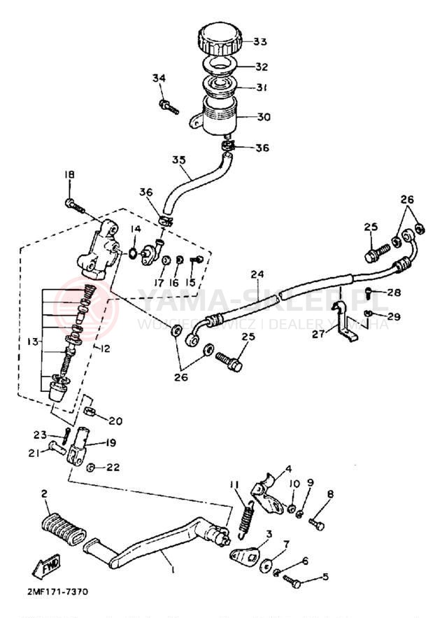 Schemat "Pompa hamulcowa tył" do Yamaha FZ700TC/FZ700T