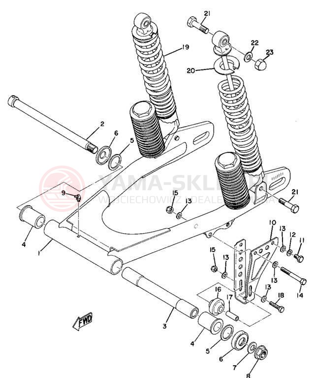 Schemat "wahacz" do Yamaha MX250/MX360