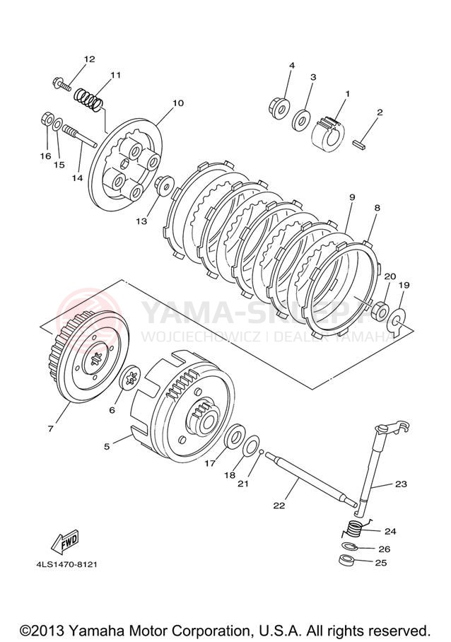 Schemat "sprzęgło" do Yamaha TT-R125L TTR125LV