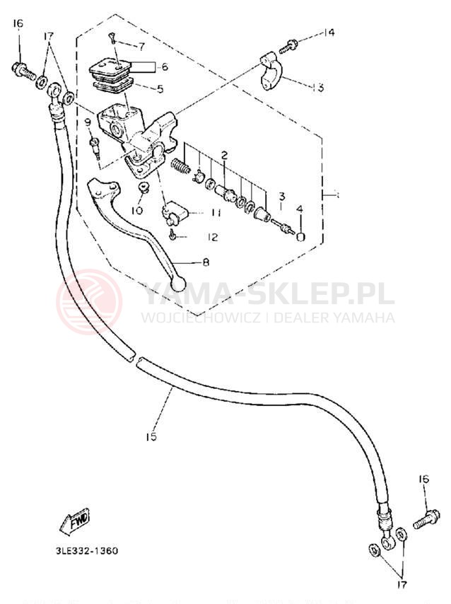 Schemat "Pompa hamulcowa przednia" do Yamaha FZR1000EC/FZR1000E