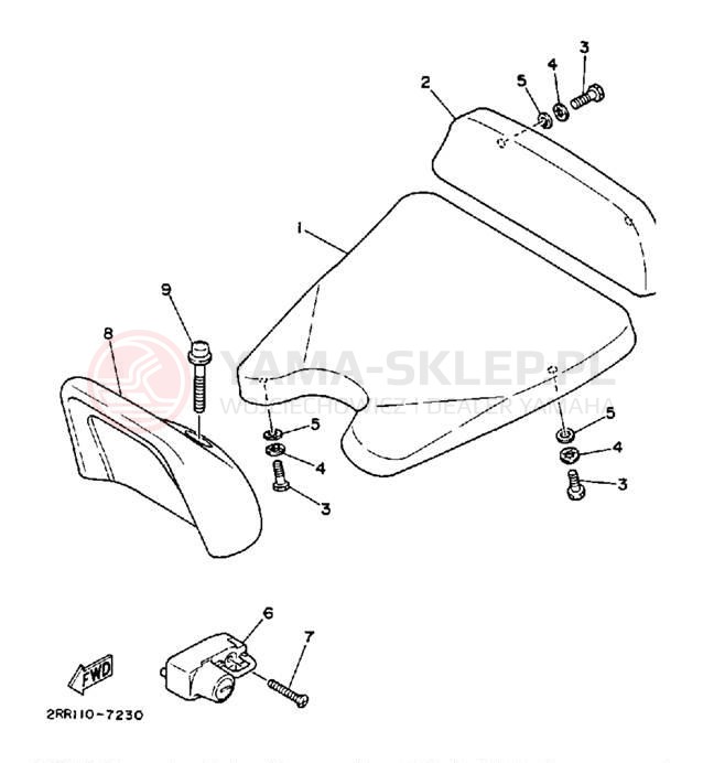Schemat "siedzenie" do Yamaha YSR50U