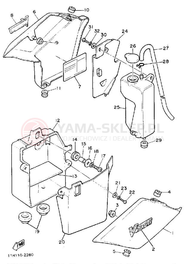 Schemat "Pokrywa boczna" do Yamaha XZ550RJ