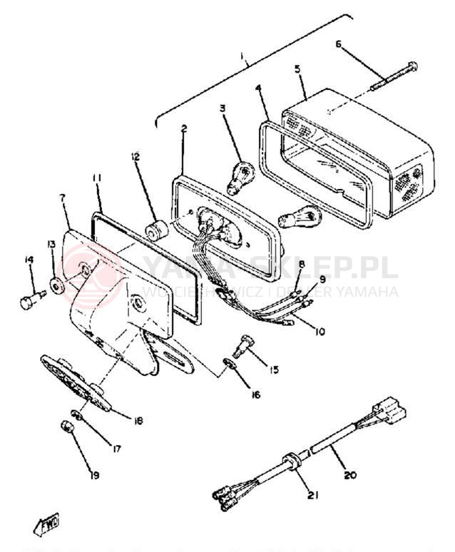 Schemat "lampa tył" do Yamaha XS850G