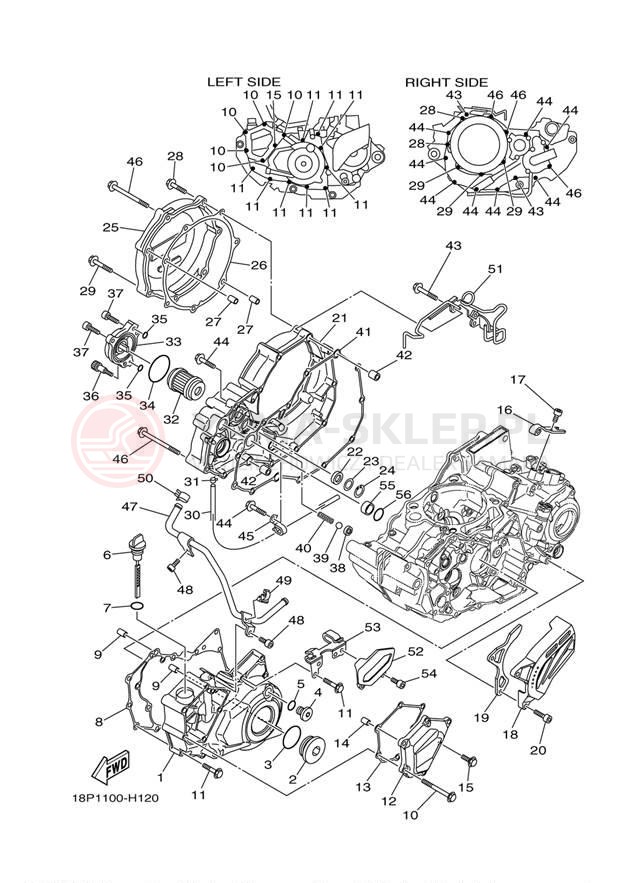 Schemat "Pokrywa silnika" do Yamaha YFZ450R YFZ450RYL/YFZ450RYW
