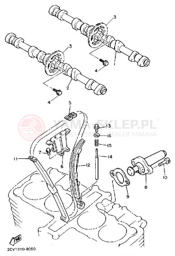 Schemat "Rozrząd - łańcuszek" do Yamaha FJ1200D/FJ1200DC