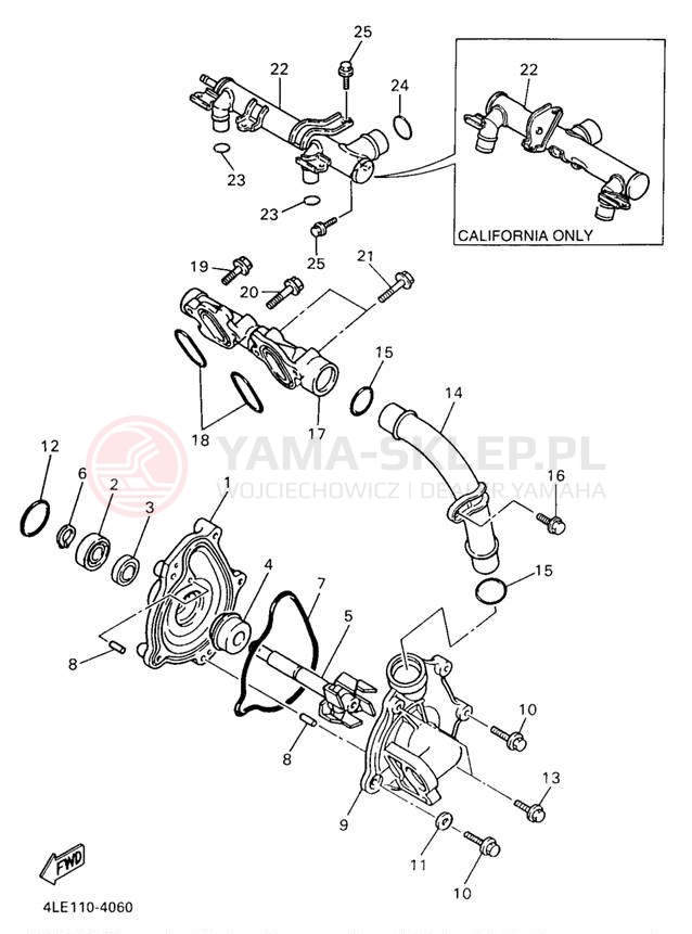 Schemat "Pompa wody" do Yamaha YZF750RKC/YZF750RK