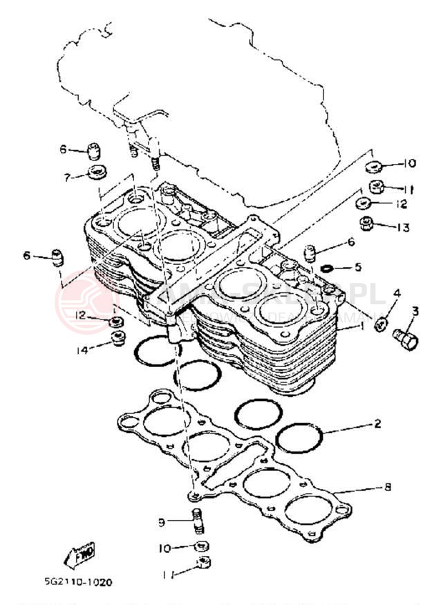 Schemat "cylinder" do Yamaha XJ750MK