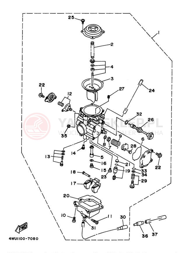 Schemat "Gaźnik" do Yamaha BIG BEAR 4WD YFM350FWBJ_MNH