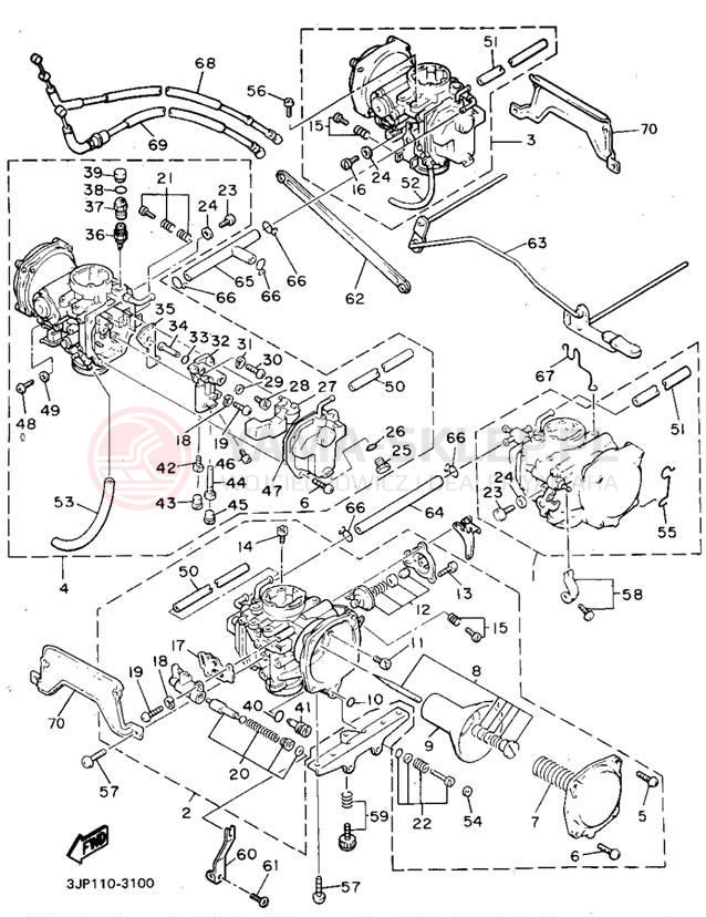 Schemat "Gaźnik" do Yamaha V-MAX 1200 VMX12G/VMX12GC