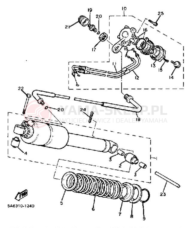 Schemat "zawieszenie tył" do Yamaha XV920RJ