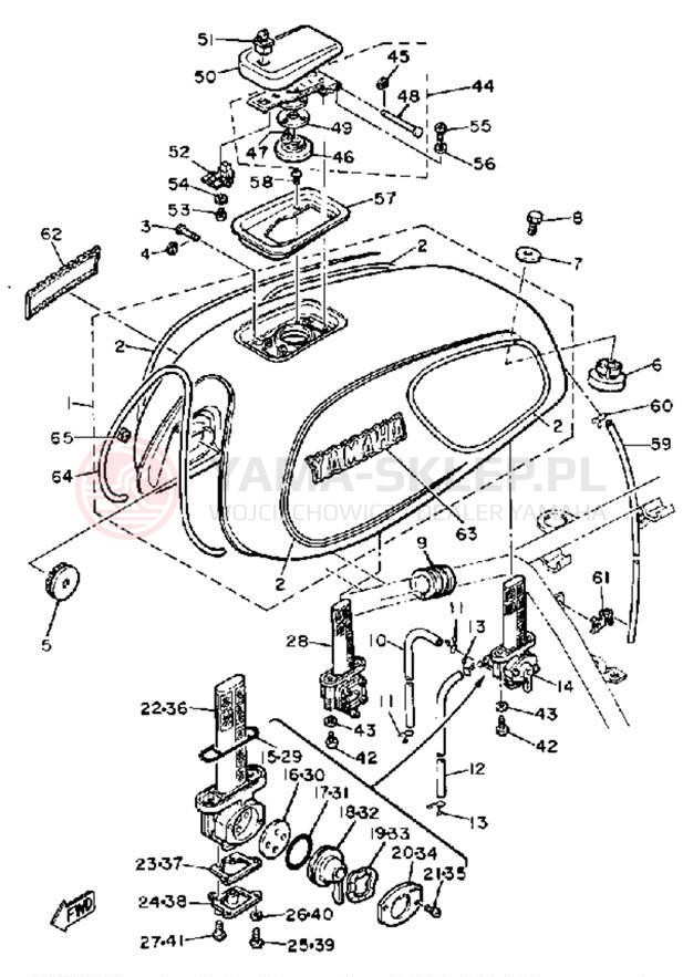 Schemat "zbiornik paliwa" do Yamaha XS1100H