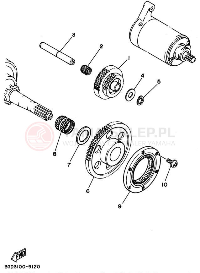 Schemat "rozrusznik" do Yamaha BIG BEAR 4WD YFM350FWG
